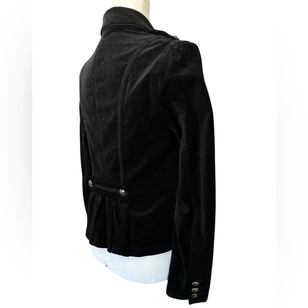 White House Black Market Black Velvet Blazer Jacket W’s 6 Fitted Button Front - Picture 2 of 10